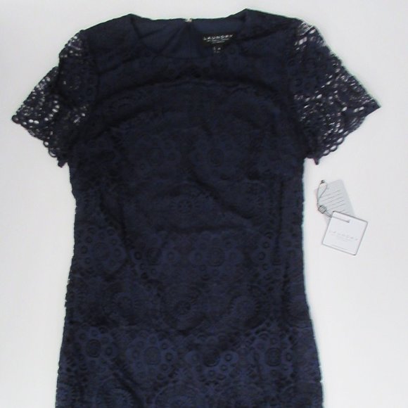 Laundry by Shelli Segal Cap Sleeve Lace Mini Cocktail Sheath Dress NWT $148 - Picture 5 of 8